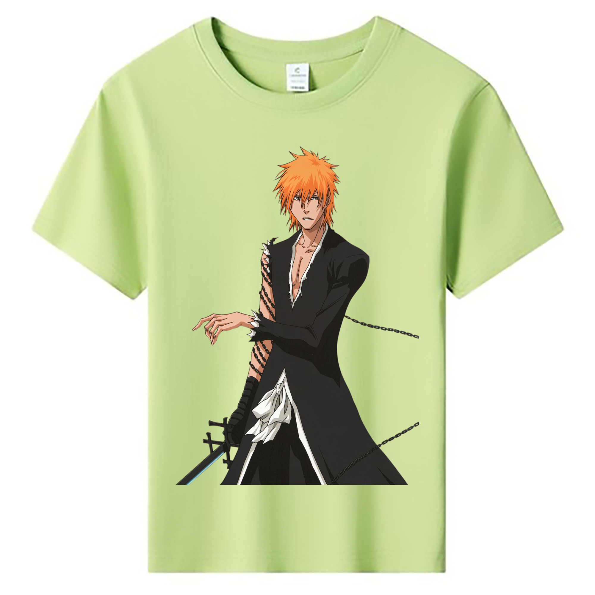 （画像用） ブリーチ 黒崎一護（くろさき いちご）BLEACH Kurosaki Ichigo 綿100％キッズTシャツ（フロントプリント）